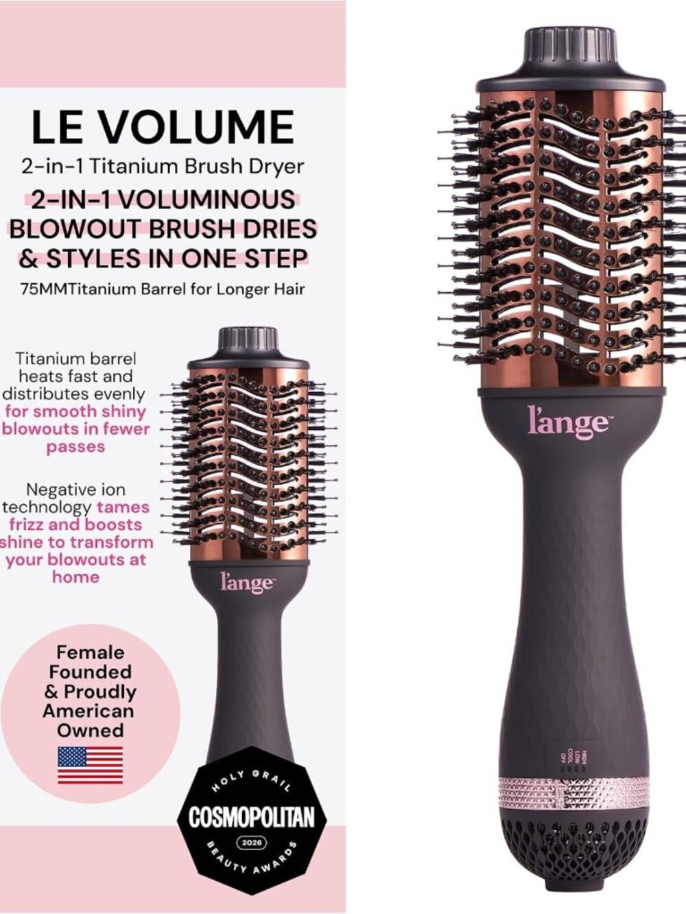 2-in-1 Titanium Blow Dryer Brush | Frizz Control & Volumizing Hot Air Styler